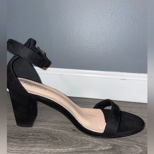 Black suede heeled sandal LIKE NEW